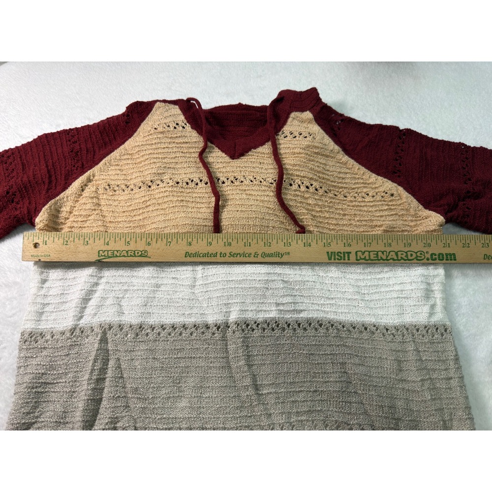Womens Striped Hooded Sweater‎ Casual Long Sleeve Pullover M - Picture 3 of 7